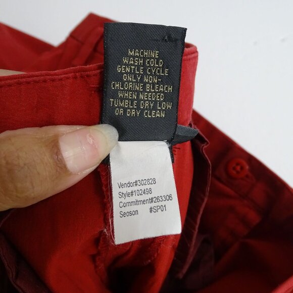 Banana Republic Red Stretch Straight Cropped Pants Women Size 14 Work Casual - Picture 6 of 10